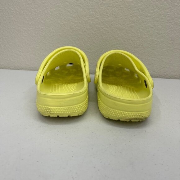 Crocs Classic Yellow Slip On Clogs Shoes w Floral Jibbitz 10001 Mens 8 Womens 10 - Picture 3 of 8